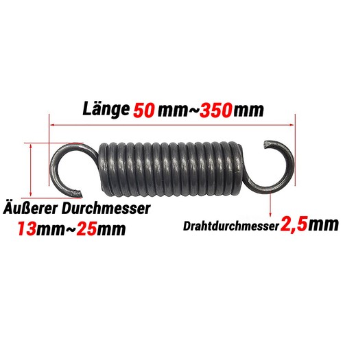 Zugfeder Draht Durchmesser 2,5mm Verlängern Feder 65Mn Stahl 55mm - 300mm Lang - Bild 2 von 4