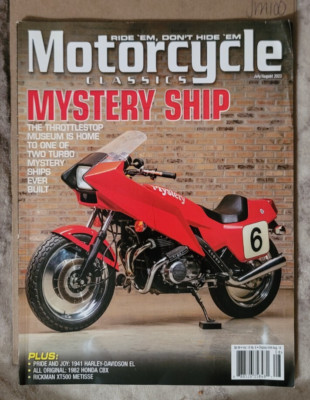 Motorcycle Classics Magazine July August 2023 mystery ship (JM99
