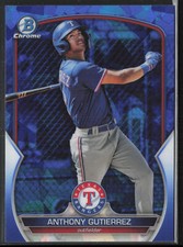2023 Bowman Chrome Sapphire Anthony Gutierrez BCP-166 Prospects | Texas Rangers
