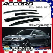 For Honda Accord 2008-2012 Wavy Mugen Style Tinted Window Visor Rain Guard Vent