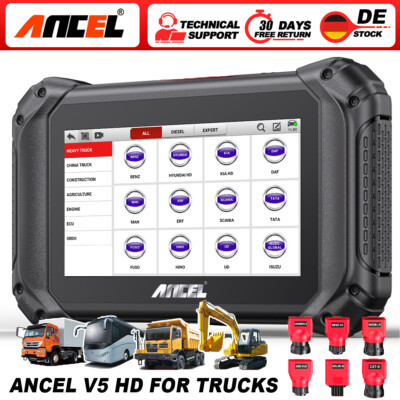 2026 ANCEL V5 HD LKW OBD Diagnosegerät Alle System ECU Kodierung für IVECO/Isuzu