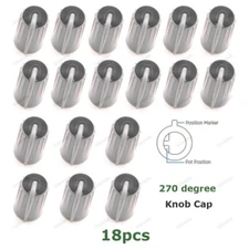 18pcs Replacement Rotary Control Knob Cap for Mackie Mixer 6mm D Shaft (Black)
