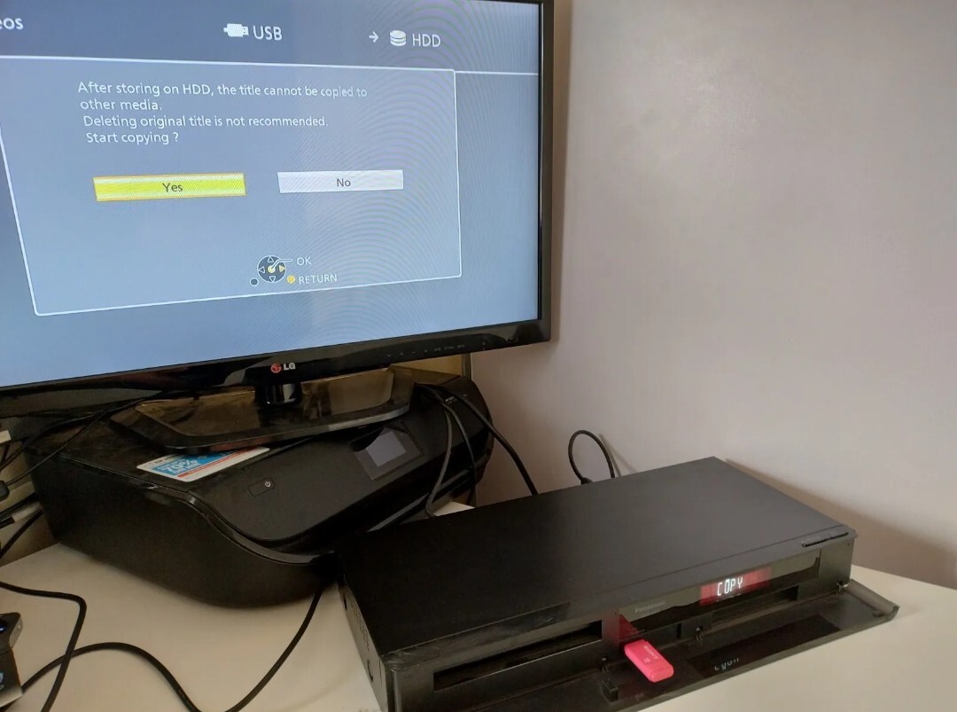 Panasonic DMREX97 Twin HD Tuner DVD Recorder, 500GB HDD, Copy from USB