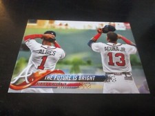 RONALD ACUNA JR. & OZZIE ALBIES   (atlanta braves)  2018 topps ROOKIE CARD #US43