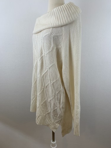 89TH & MADISON "Freesia" Gr. 2X Creme Wasserfall Rollkragen Pullover Schulterfrei. Neu mit Etikett - Bild 5 von 11