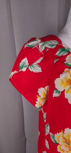 Royal Creations Dress Womens M Red Aloha Made Hawaii Shift Caftan Island - Picture 8 of 12