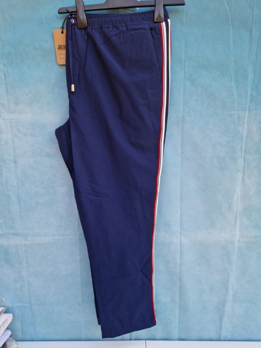 Men s Navy Jacamo Red White Stripe Joggers Size 42 Regular. BNWT