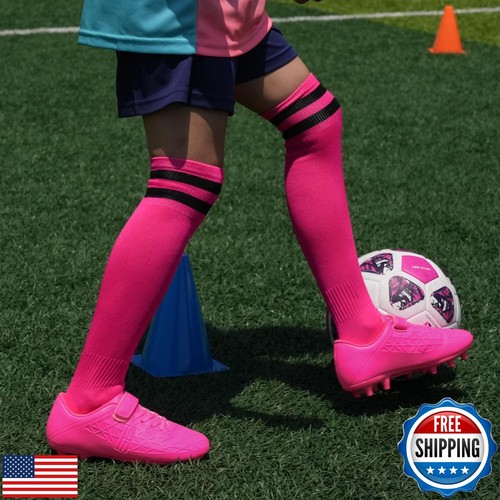 brooman Kids Firm Ground Soccer Cleats Boys Girls Football Cleats with Soccer - Picture 2 of 5