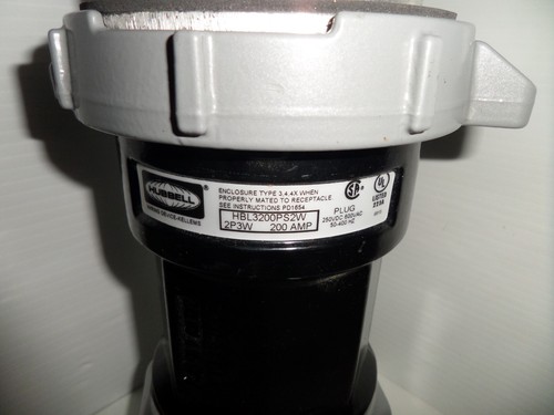 ⭐NEW IN BOX⭐HUBBELL HBL3200PS2W 200-Amp PIN&SLEEVE GENERATOR PLUG 200A 2P3W 600V - Picture 22 of 24