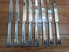 8 Reed  Barton Brookshire Shiney Stainless Flatware DINNER KNIVES 9 3/4"