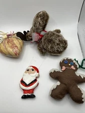 VTG Victorian Style Cherub Angel Heart Ball Christmas Ornament Ribbons & Roses