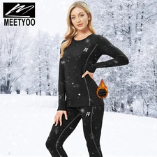 Thermal Underwear Women Ultra-Soft Long Johns Set Base Layer Fleece For Skiing