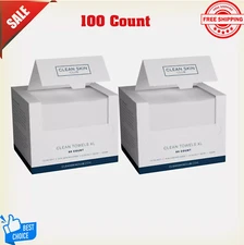 2 Pack Clean Skin Club Clean Towels XL 100% USDA Biobased Dermatologist 100 coun