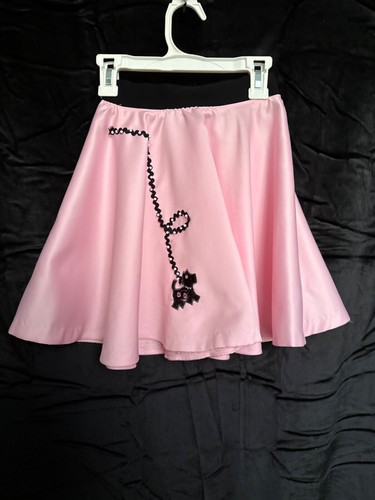 Girls, SO, pink poodle 50’s style skirt with dog appliqué, size 7/8 - Picture 2 of 5