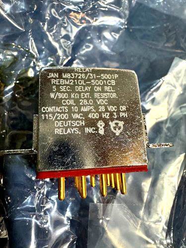 DEUTSCH Relay M83726/31-5001P  900K OHM EXT. Resistor10 AMPS  28 VDC 13 Pin  NEW - Bild 1 von 6