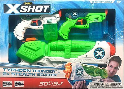 ZURU X Shot Promo Pack Wasserstrahler Spielzeug Taifun Donner & 2 x Stealth Socken
