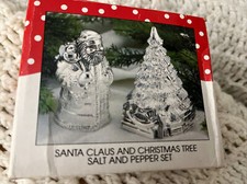 Santa Claus And Christmas Tree Salt And Pepper Set By International Silver Co.