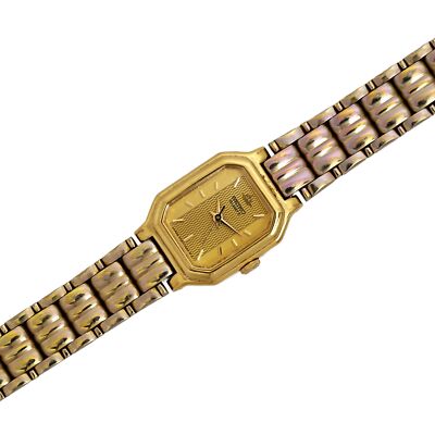 Seiko Vintage Gold Plated Quartz Tank Ladies Wrist Watch