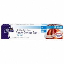 15 ct Nicole Home Collection 2 Gallon Extra Heavy Freezer Storage Bags with Doub