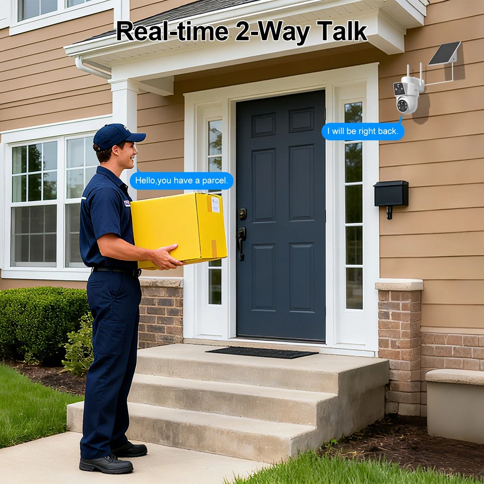 Cámaras de seguridad para el hogar inalámbricas alimentadas por batería solar ANRAN para exteriores panorámica/inclinable Wifi Foto 4 de 4