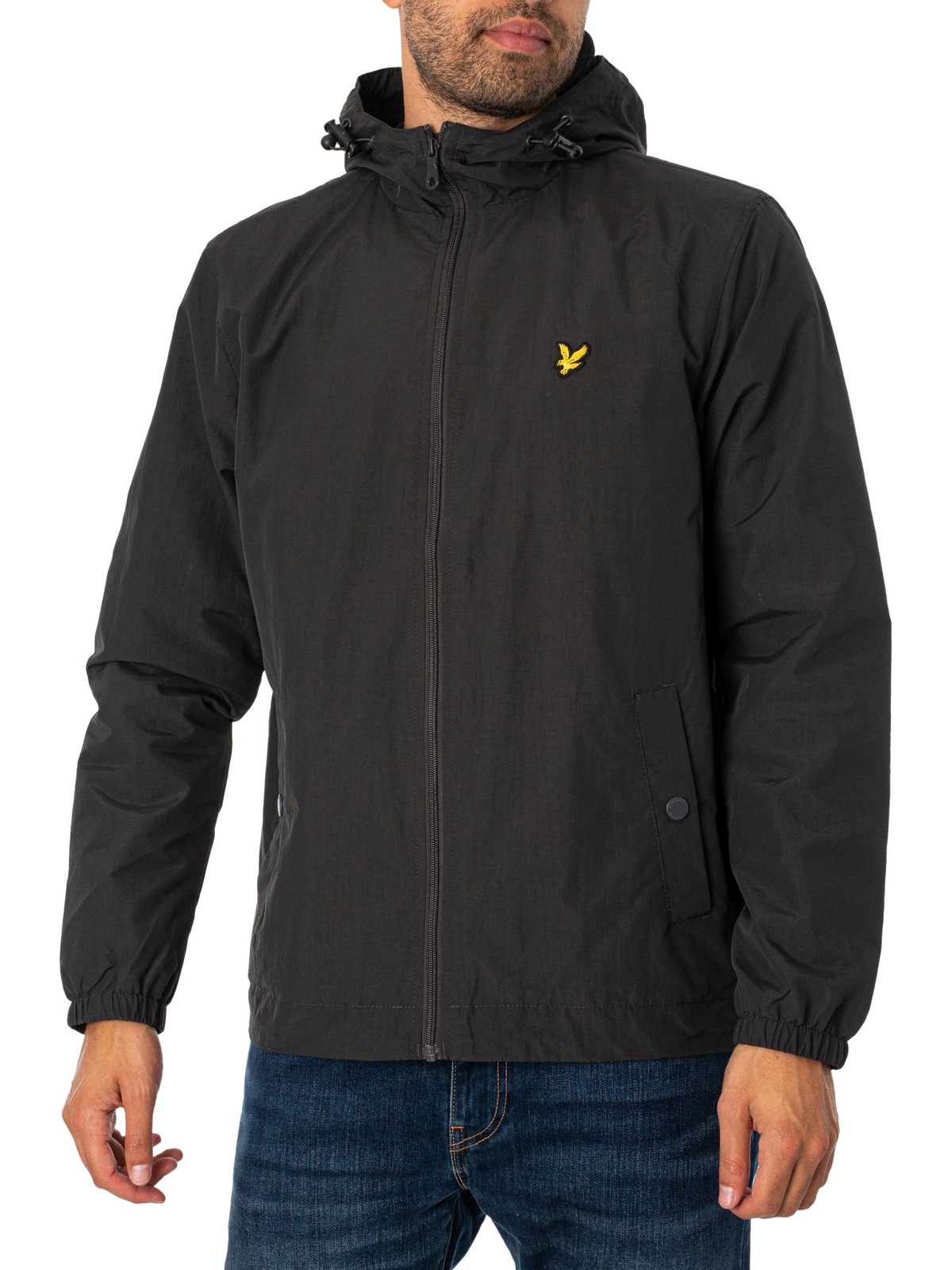 Lyle & Scott Zip Through Hooded Jacket, Gunmetal - XL