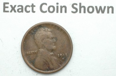 1913-S Lincoln Wheat Copper Cent Semi Key San Francisco Mint