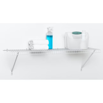 ClosetMaid TuffCoat 48in x 12in White Fixed Mount All-purpose Wire Shelf
