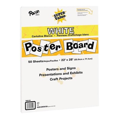 Pacon White Posterboard - 50 Sheets