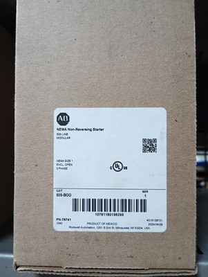 AB NEMA NON REVERSING STARTER 509-BOD NEW IN BOX FREE PRIORITY SHIPPING