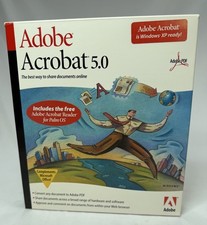 Adobe Acrobat 5.0 Full Retail Version CD Box Manuals Product Key Windows Mac VGC