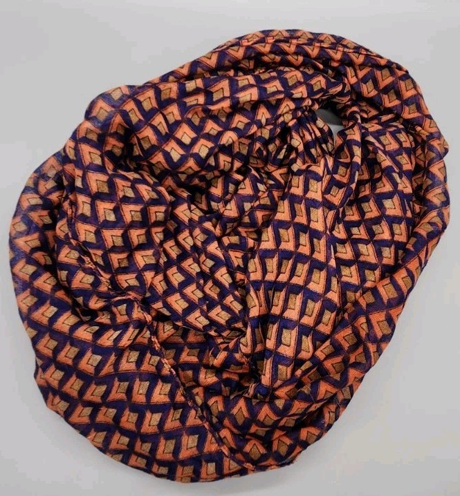 Papillon Infinity Loop Scarf Geometric Orange Blu… - image 7