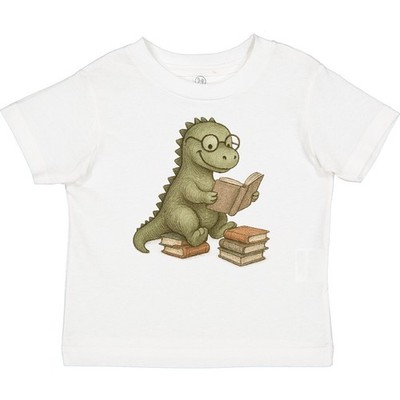Inktastic Dinosaur Reading Books Cute Glasses Illustration Baby T-Shirt Learning