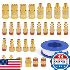 Milosline 30pcs 1/4" Air Coupling Hose Barb Quick Connect Brass Air Compressor