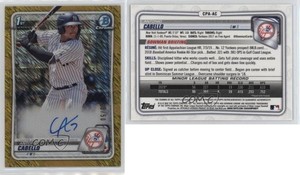 2020 Bowman Chrome Prospect Gold Shimmer Refractor /50 Antonio Cabello Auto