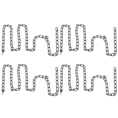 4 Set 10 ft Light Fixture Chain Metal Looping Link Up to 110 lbs Black