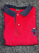 Vintage Outer Banks 90's Golf Polo Shirt Embroidered golfer Red XL Made in USA