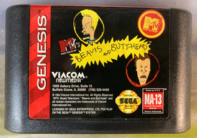 MTV's Beavis and Butt-Head SEGA Genesis COMPLETE w/ Poster Excellent Cond. Rare!