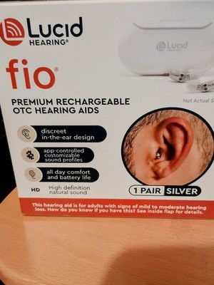 Lucid Fio OTC Hearing Aids Rechargeable Bluetooth App Control Brand New Open Box