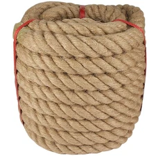 Twisted Manila Rope 1.5 in x 50 feet Natural Hemp Rope for Docks Railing Naut...