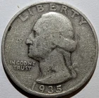 1935 Washington Silver Quarter 90% US Coin Circulated