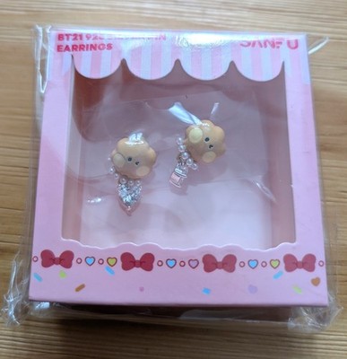 [Sanfu] Official BT21 925 Silver Pin Shooky earrings (UK seller)