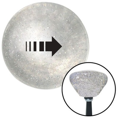 Black Broken Directional Arrow Right Clear Retro Metal Flake Shift Knob M16x1.5