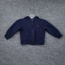 Polo Ralph Lauren Hoodie Boys 2 2T Toddler Navy Blue Full Zip Sweatshirt Fleece