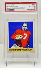 1948 Leaf #25 Bud Angsman, PSA 4 VG-EX, Black Name, Rookie RC Chicago Cardinals.