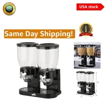 Compact Black/Chrome Cereal Dispenser with Dual Control – 17.5 oz Each Container