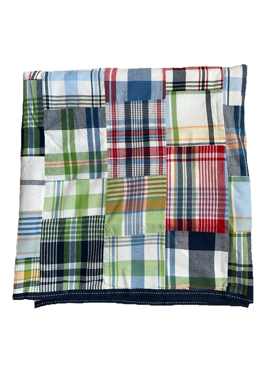 Housse De Couette Patchwork Pottery Barn Teen – Madras – Twin (100% Coton) – Style Préppy Nautique