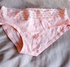 Vintage Victorias Secret Hip Hugger Pink And White Lace Size L New With Tags '17