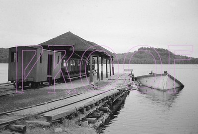 Huntsville & Lake of Bays (H&LB) 1950s View of Portage Lake Station - 8x10 Photo