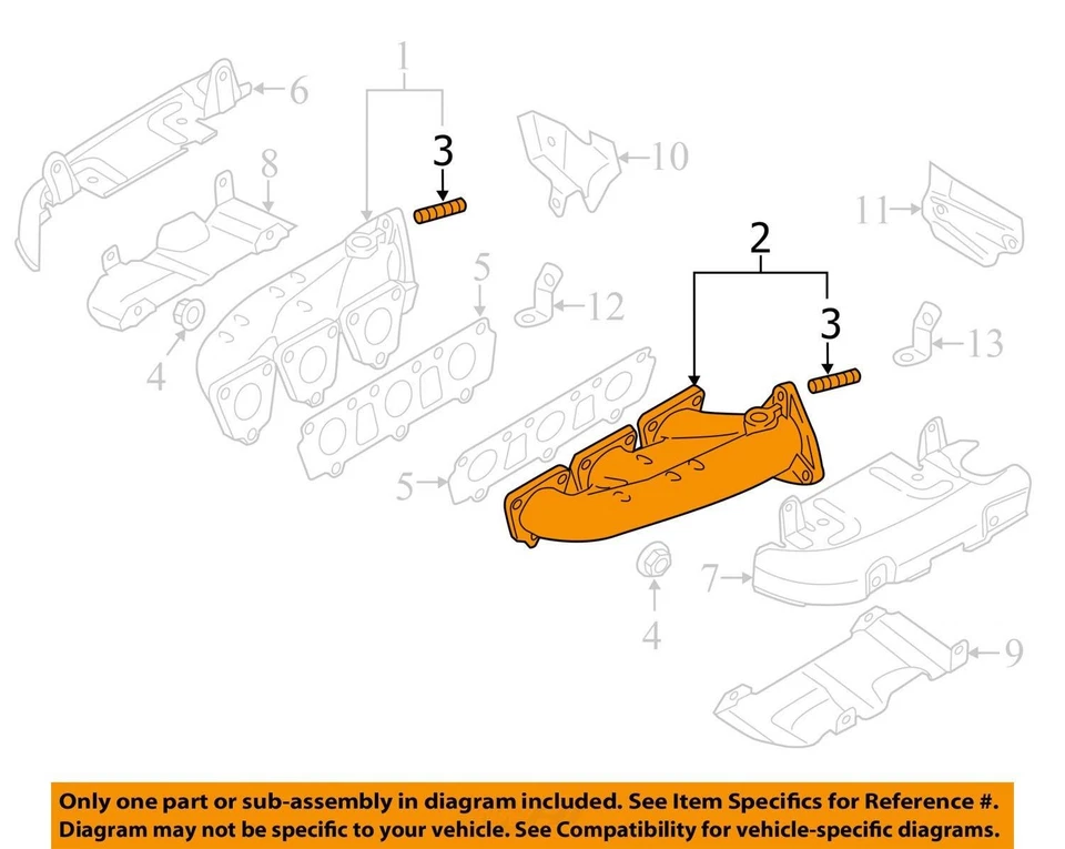 Coletor de escape 2013 Audi S5 fabricante de equipamento original 122K milhas - LKQ412344418 - Imagem 4 de 4