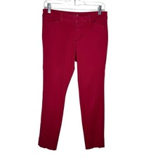 Old Navy sz 4 red pink raspberry Pixie ankle tapered cotton pants women's
